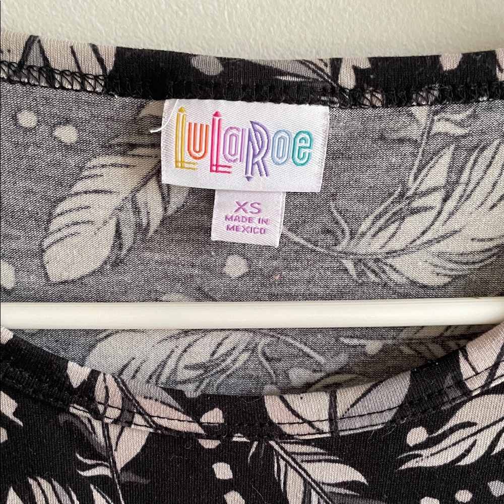 2for$20 Lularoe Julia dress Black and White Feathers pattern pencil dress - Picture 2 of 4